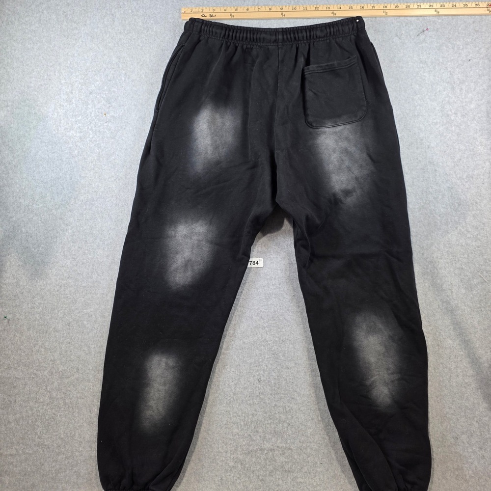 Hellstar Black Flame Graphic Sweatpants Joggers Mens Streetwear Black White - Picture 7 of 9